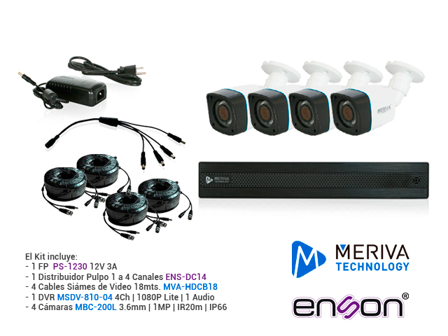 KIT 4 CÁMARAS MERIVA TECNOLOGY