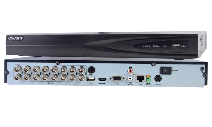 DVR TURBOHD 16 CANALES /Analógico / 2 CAMARAS IP 2MP / ONVIF / SALIDA FULL HD / VIDEO ANALISIS INTE