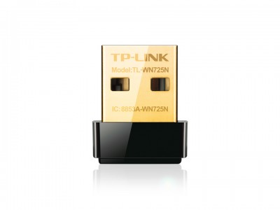 Adaptador USB Nano TP-LINK TL-WN725N, USB, 150 Mbit/s, Negro