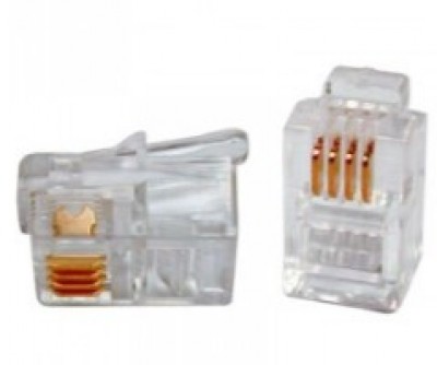 Paquete de 100 Plug RJ11 GENERICO, Transparente