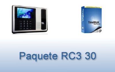 Reloj autónomo  RC3 con programa para 30 empleados
