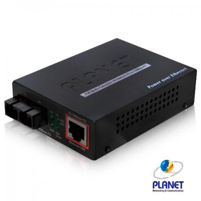 CONVERTIDOR DE FIBRA PLANET FTP-802 SC-UTP POE
