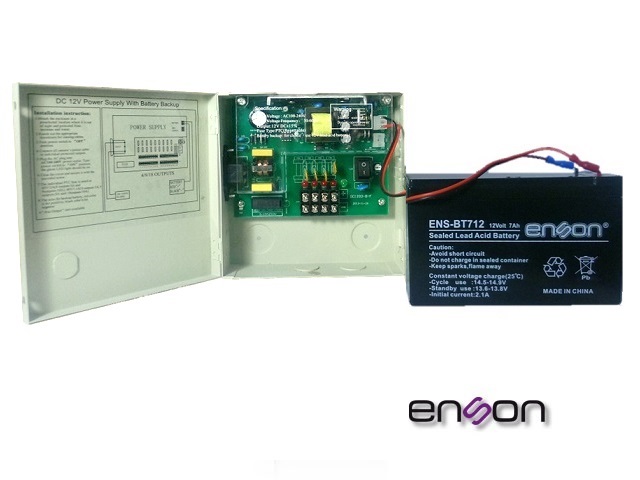 KIT DE FUENTE 12V 3A 4CH ENSON PSB-1204B + BAT ENSON 12V
