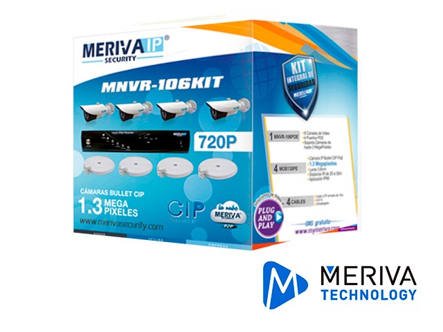 KIT MNVR1444KIT 1 NVR 4CHPOE + 4MOB200SF 2MP + SIN CABLES